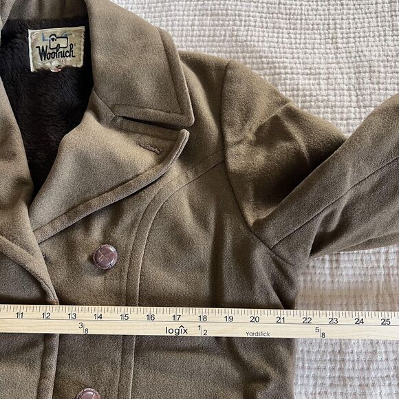 Vintage Woolrich Coat Mens 36 Brown Wool Sherpa Lined Heavy Outdoors Jacket 70s - Picture 8 of 12